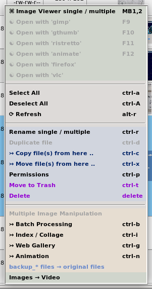 GraphicMaiJi, File Menu, multiple images selected