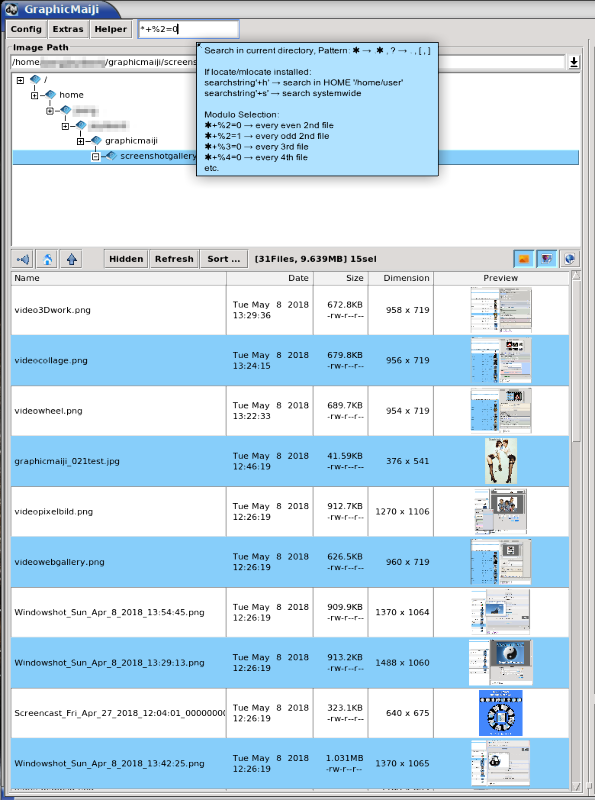 GraphicMaiJi, Different Search and Select Methods