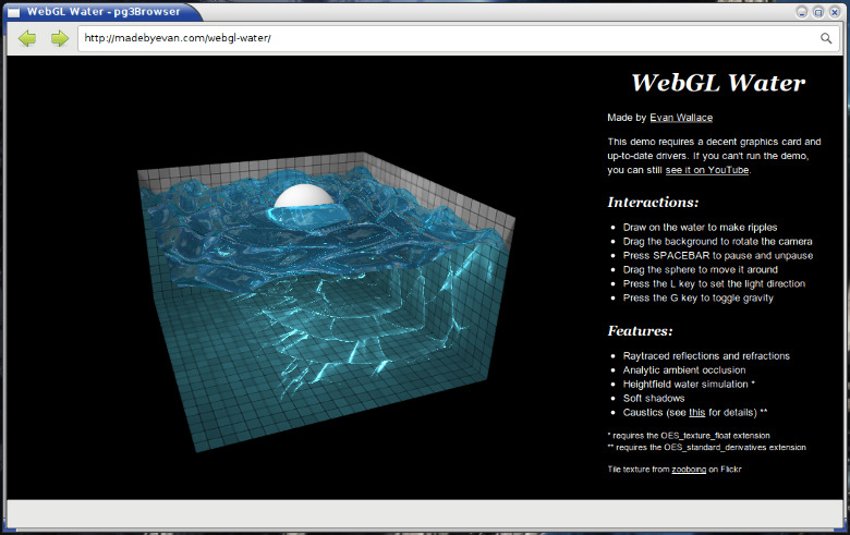 pg3Browser, WebGL Demo